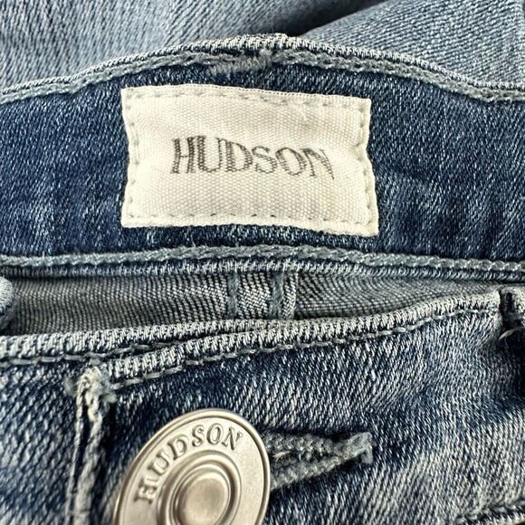 Hudson Women's 30 Barbara High Waist Crop Jeans Light Wash Distressed Denim - Picture 4 of 11